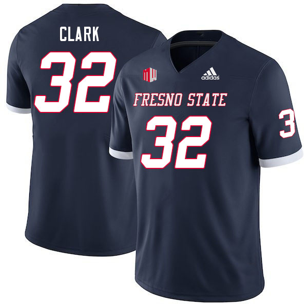 Men #32 Dean Clark Fresno State Bulldogs College Football Jerseys Stitched Sale-Navy
